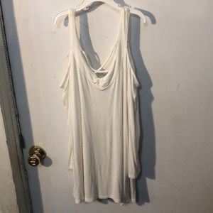 White open shoulder bell sleeve top